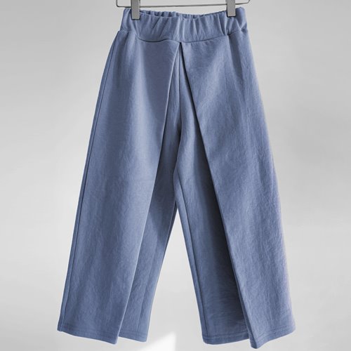 tuck front pants blue