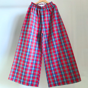 red check wide pants 품절