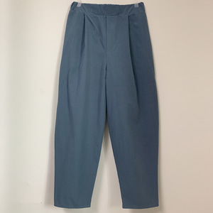 tuck pleated pants blue